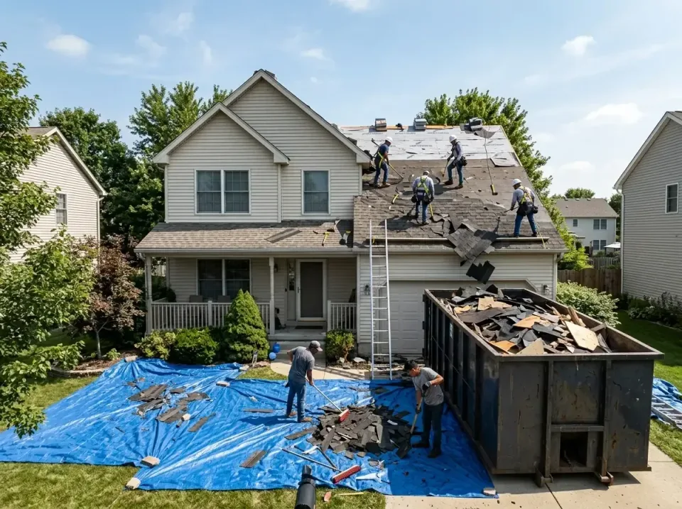 roof-replacement-debris-remova-004 — frequently asked questions, Cheapest Dumpster Rentals in Edwardsville, IL